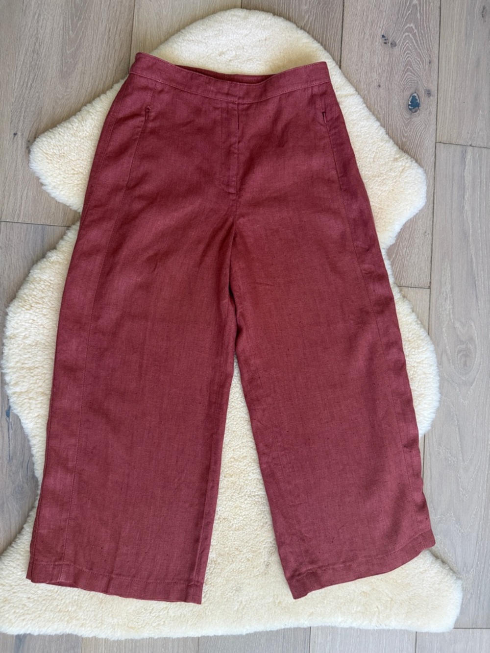 Akris punto classic linen cropped pants